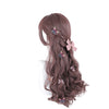 Women Fashion Long Red Wavy Sweet Bangs Lolita Wigs