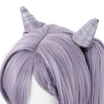 Game Genshin Impact Keqing Ponytails Mixed Purple Cosplay Wig with Ears - Cosplay Clans