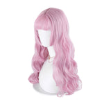 Women Fashion Long Pink Wavy Sweet Bangs Lolita Wigs