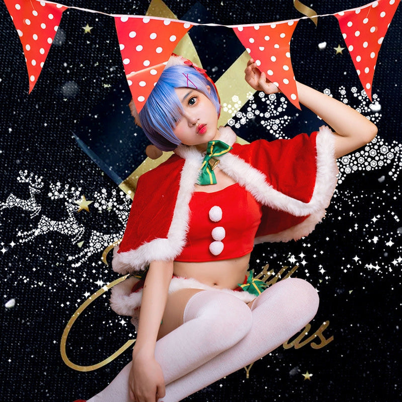 Genshin Impact Barbara Santa Red Christmas Holiday Cosplay Costume