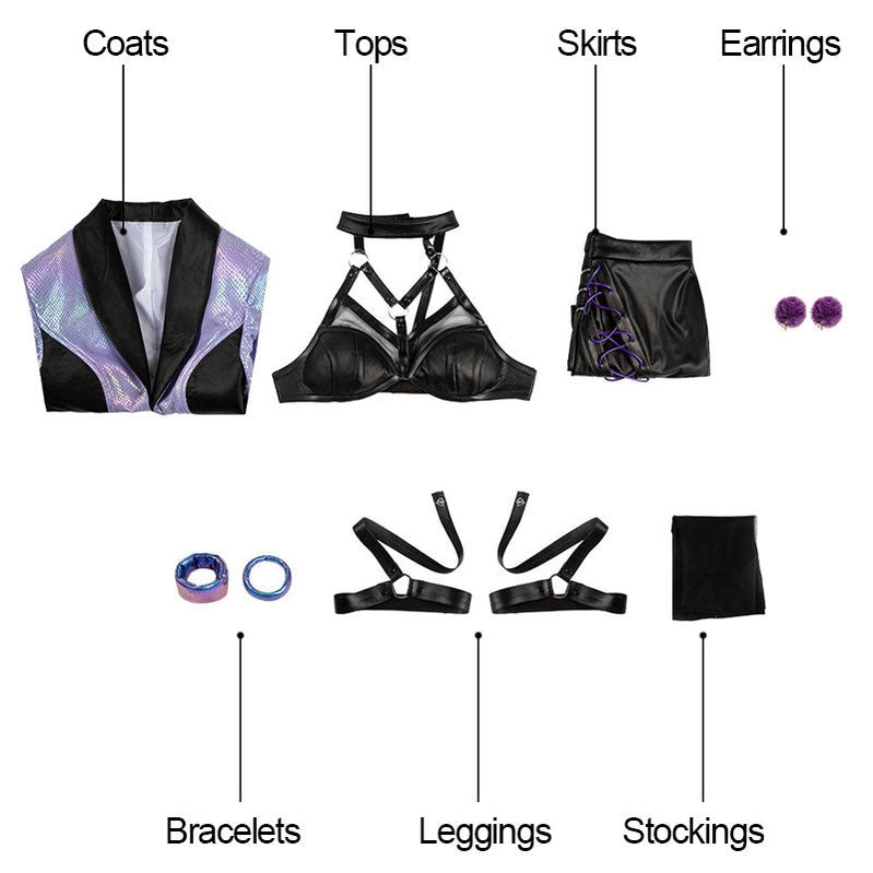 Game LOL KDA ALL OUT Evelynn Fullset Cosplay Costumes - Cosplay Clans