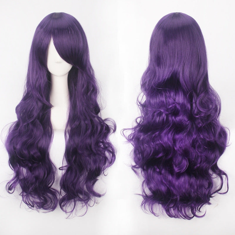 Women Wavy Sweet 80cm Long Purple and Blue Lolita Fashion Wigs with Bangs - Cosplay Clans