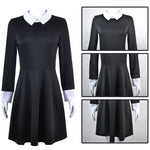 The Addams Family Wednesday Addams Short Sleeve Dress Cosplay Costumes