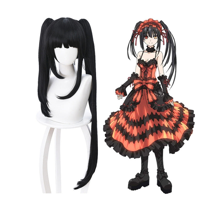 Anime Date A Live Kurumi Tokisaki Long Black Cosplay Wigs - Cosplay Clans