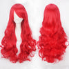 Women Wavy Sweet 80cm Long Pink Red Orange Red Lolita Fashion Wigs with Bangs - Cosplay Clans