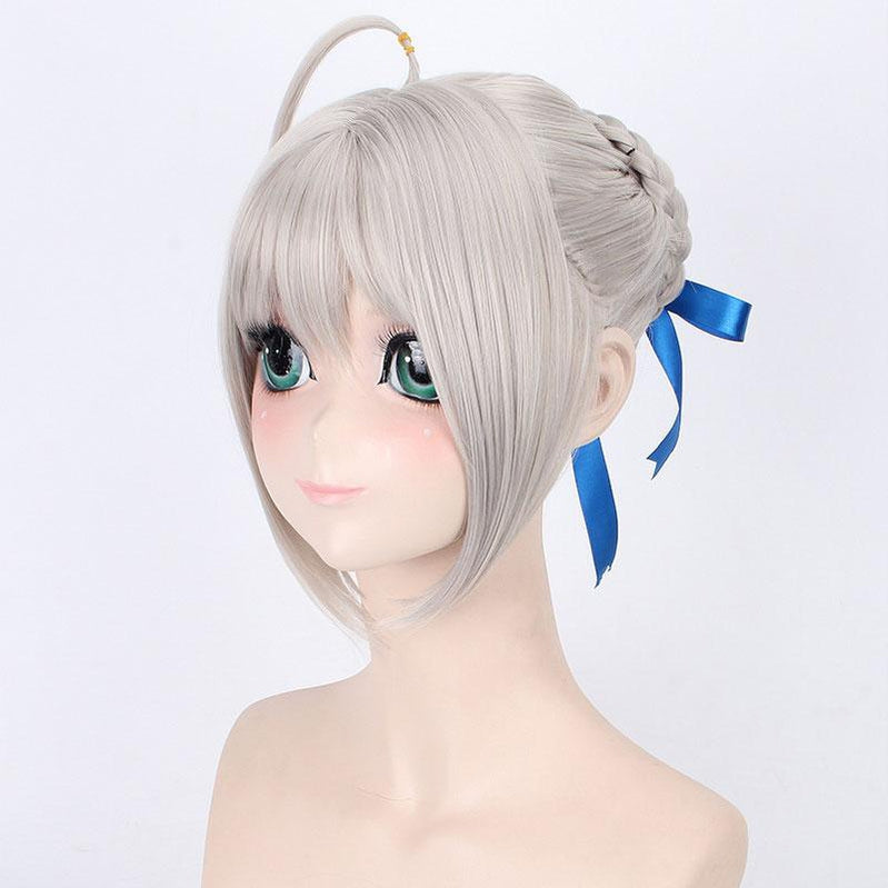 Anime FGO Fate Stay Night Arturia Pendragon Saber Blonde Grey Styled Updo 3 Colors Cosplay Wigs - Cosplay Clans