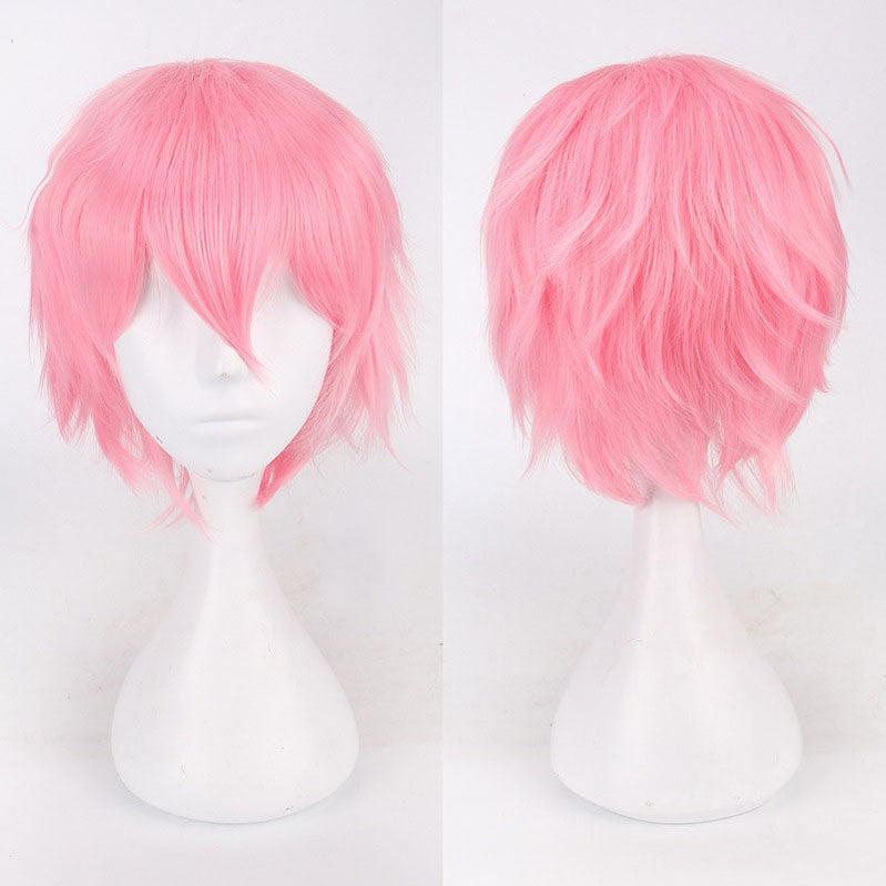 Classic Short 30cm Man Fashion Various Color White Black Gray Brown Pink Red Pruple Blonde Anime Cosplay Wigs - Cosplay Clans