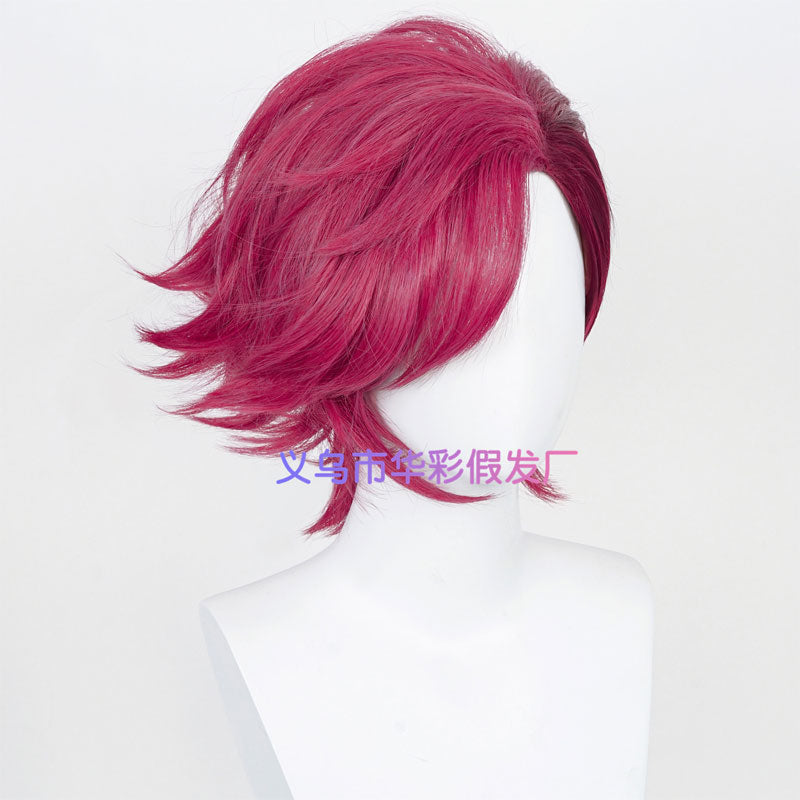 Game LOL Arcane Vi Short Rose Red Cosplay Wigs