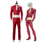 Anime The Seven Deadly Sins Ban Red Jacket Suit Cosplay Costume - Cosplay Clans