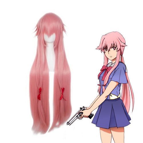 Anime Future Diary Yuno Gasai Long Pink Cosplay Wigs - Cosplay Clans