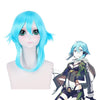 Anime SAO GGO Gun Gale Online Asada Shino Short Blue Cosplay Wigs - Cosplay Clans