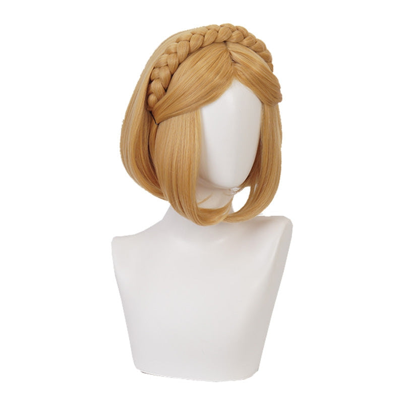 Game The Legend of Zelda Breath of the Wild Princess Zelda Short Blonde Cosplay Wigs - Cosplay Clans