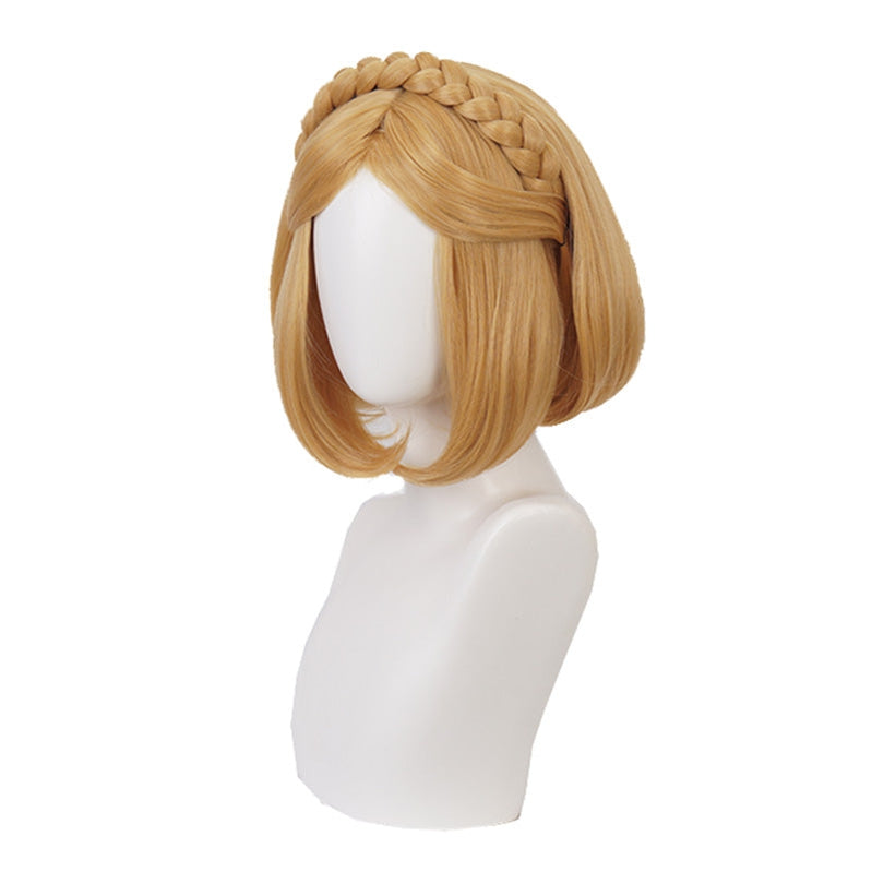 Game The Legend of Zelda Breath of the Wild Princess Zelda Short Blonde Cosplay Wigs - Cosplay Clans