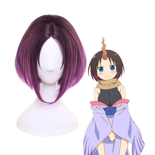 Anime Miss Kobayashi's Dragon Maid Elma Short Purple Cosplay Wigs - Cosplay Clans