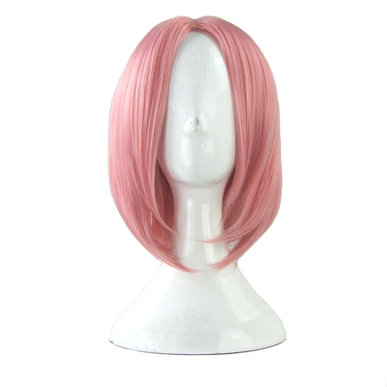 Anime Naruto Haruno Sakura Short Pink Cosplay Wigs - Cosplay Clans