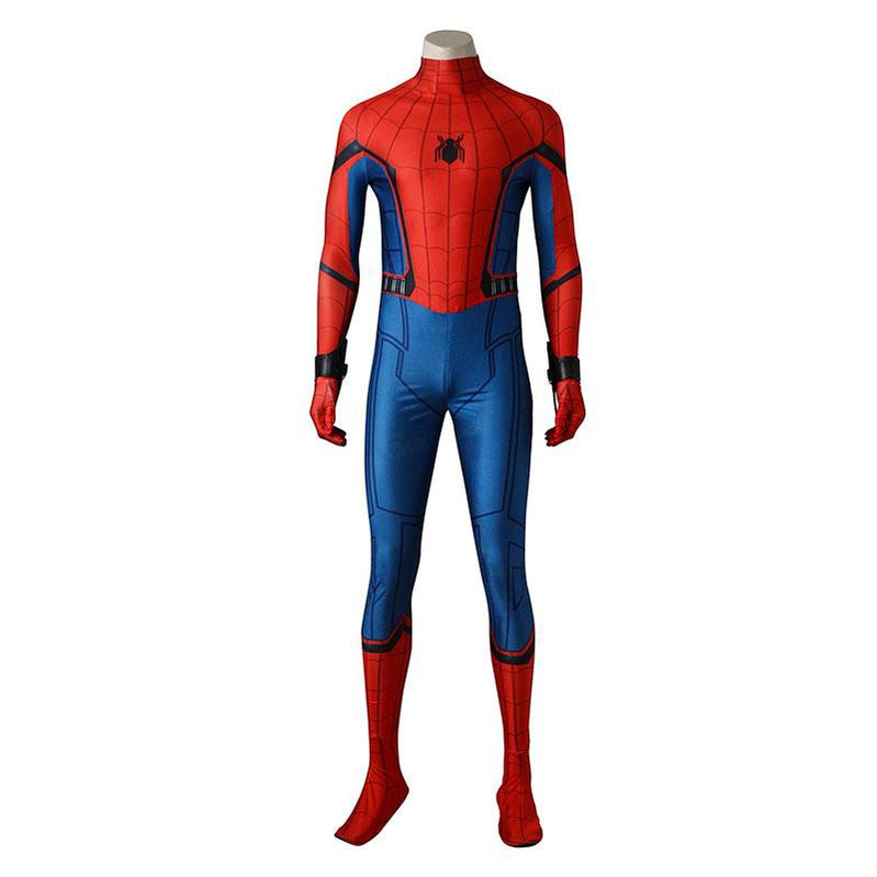 Movie Spider-Man: Homecoming Peter Parker Spiderman Jumpsuit Cosplay Costume with Free Bracers - Cosplay Clans