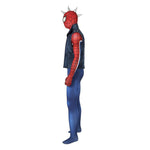 Spider-Man PS4 Peter Parker Spiderman Punk Rock Elastic Force Jumpsuit Cosplay Costume with Headgear and Vest Jacket - Cosplay Clans