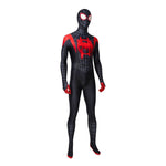 Movie Spider-Man: Into the Spider-Verse Miles Morales Spiderman Elastic Force Cosplay Costume Jumpsuit with Free Headgear - Cosplay Clans
