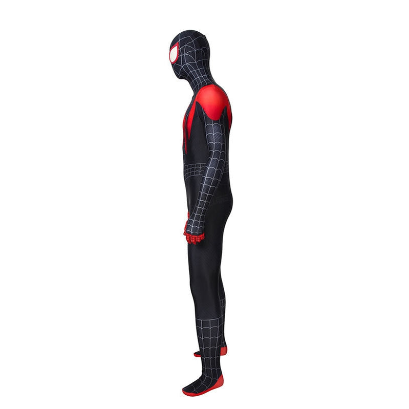 Movie Spider-Man: Into the Spider-Verse Miles Morales Spiderman Elastic Force Cosplay Costume Jumpsuit with Free Headgear - Cosplay Clans