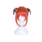 Anime Gintama Kagura Short Orange Red Cosplay Wigs with Free Headdress - Cosplay Clans