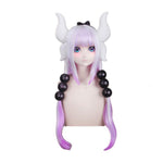 Anime Miss Kobayashi's Dragon Maid Kanna Kamui Long Mixed Purple Cosplay Wigs with Free Dragon Horn Headdress - Cosplay Clans