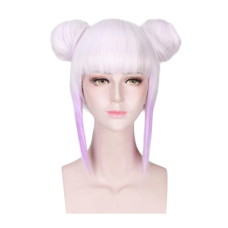 Anime Miss Kobayashi's Dragon Maid Kanna Kamui Short White Mixed Purple Cosplay Wigs - Cosplay Clans