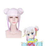 Anime Miss Kobayashi's Dragon Maid Kanna Kamui Short White Mixed Purple Cosplay Wigs - Cosplay Clans