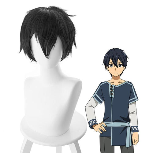 Anime Sword Art Online Kirigaya Kazuto Kirito Short Black Cosplay Wigs - Cosplay Clans