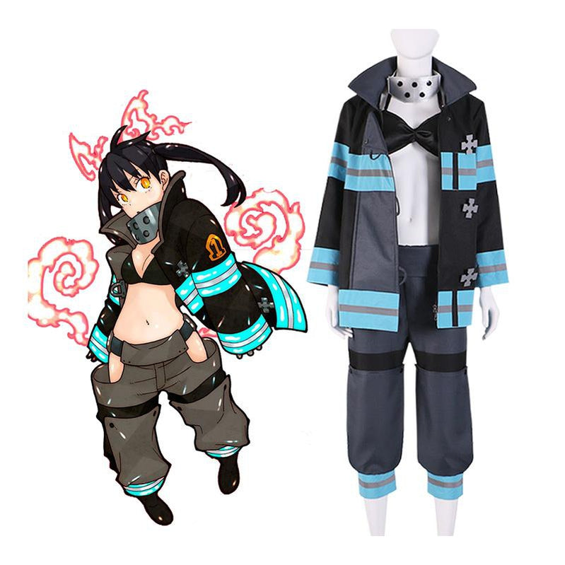 Anime Fire Force Kotatsu Tamaki Fire Suit Cosplay Costume for Sale