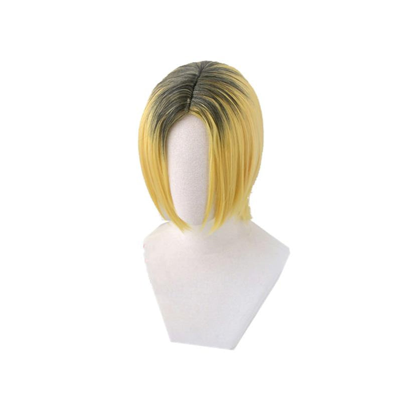 Anime Haikyuu Kozume Kenma Short Black Fade Blond Cosplay Wigs - Cosplay Clans