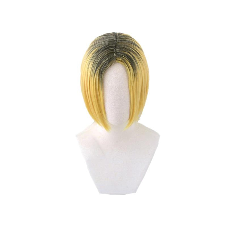 Anime Haikyuu Kozume Kenma Short Black Fade Blond Cosplay Wigs - Cosplay Clans