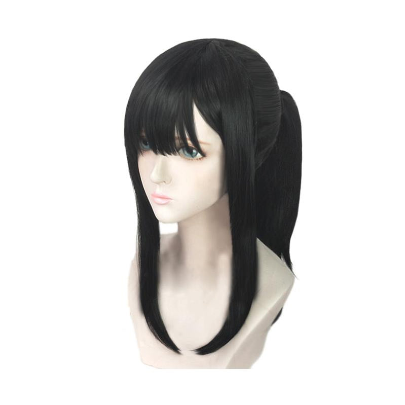 Anime Fire Force Maki Oze Long Black Cosplay Wigs - Cosplay Clans