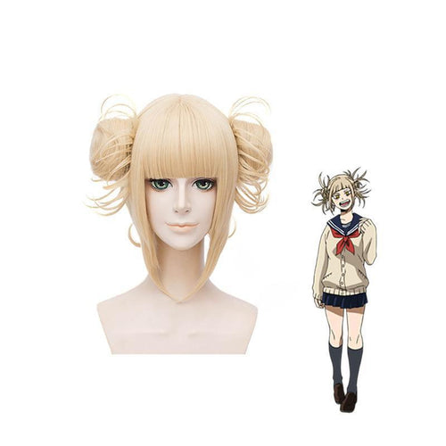 Anime My Hero Academia Himiko Toga Short Blonde Cosplay Wigs with Free Vampire Teeth - Cosplay Clans