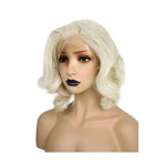 40cm Women Lace Front Wigs Short Curly White Cosplay Wigs - Cosplay Clans