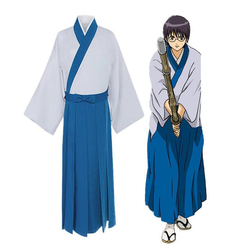 Anime Gintama Shimura Shinpachi Kendo Kimono Cosplay Costume - Cosplay Clans