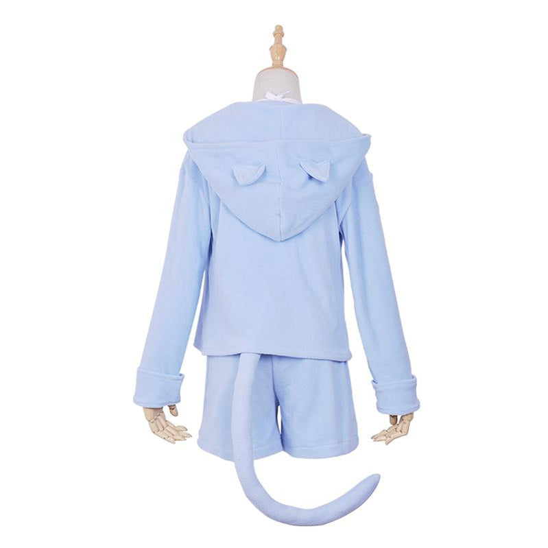 Anime Re:Zero Starting Life in Another World Rem and Ram Cat Pajamas Cosplay Costume - Cosplay Clans