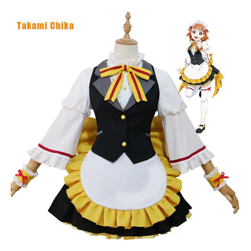 LoveLive!Sunshine!! Watanabe You and Aqours All Members Maid Uniform Cosplay Costume - Cosplay Clans