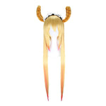 Anime Miss Kobayashi's Dragon Maid Tohru Long Mixed Blonde Cosplay Wigs with Free Dragon Horn Headdress - Cosplay Clans