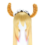 Anime Miss Kobayashi's Dragon Maid Tohru Long Mixed Blonde Cosplay Wigs with Free Dragon Horn Headdress - Cosplay Clans
