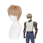 Anime One Punch Man Genos Demon Cyborg Short Khaki Cosplay Wigs - Cosplay Clans