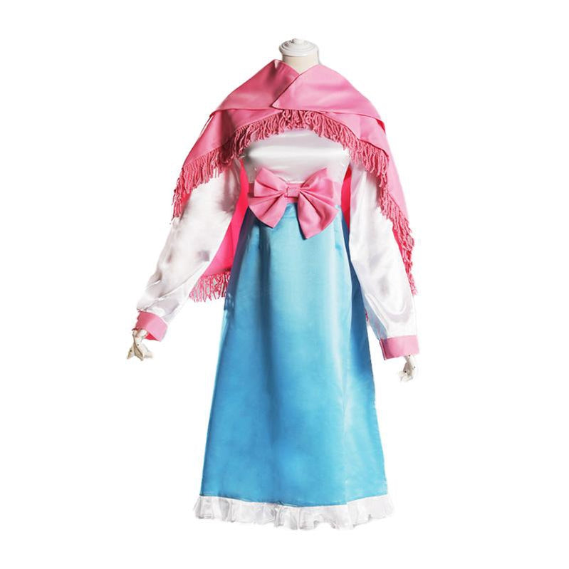 Anime Steins Gate 0 Shiina Mayuri White and Blue Dress Cosplay Costume with Scarf - Cosplay Clans