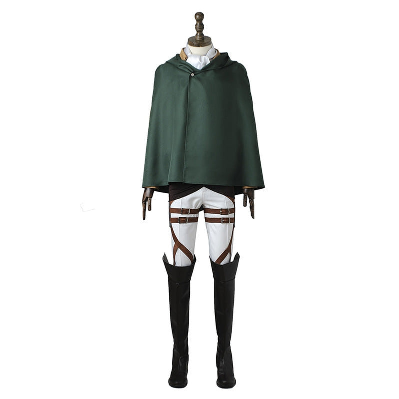 Anime Attack on Titan Levi Ackerman Survey Corps Uniform Set Cosplay Costume - Cosplay Clans