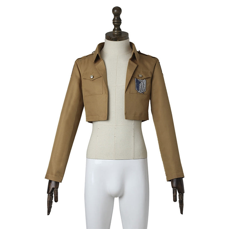 Anime Attack on Titan Levi Ackerman Survey Corps Uniform Set Cosplay Costume - Cosplay Clans