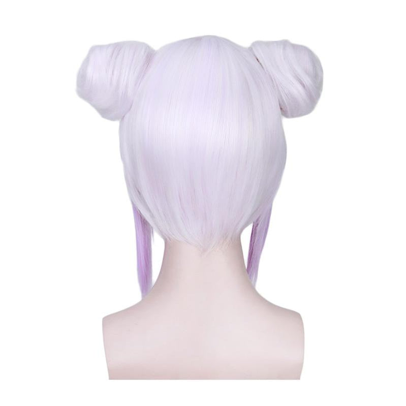 Anime Miss Kobayashi's Dragon Maid Kanna Kamui Short White Mixed Purple Cosplay Wigs - Cosplay Clans