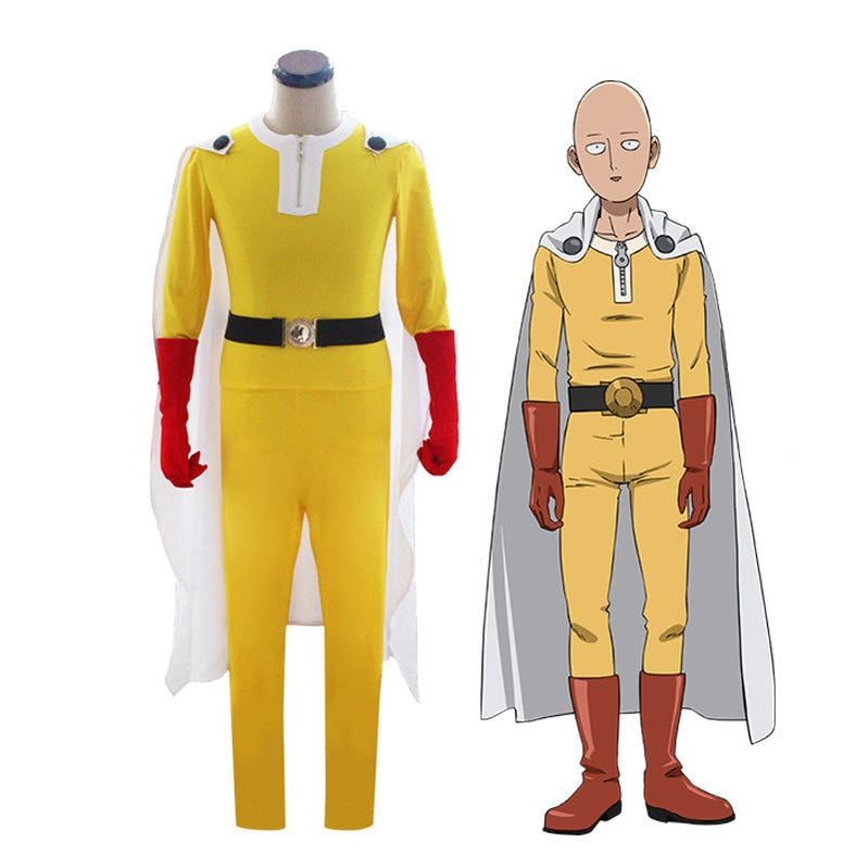 Anime One Punch Man Saitama Combat Suit Cosplay Costume - Cosplay Clans